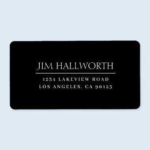 Moderne Klassik Schwarz & Weiß Adressaufkleber