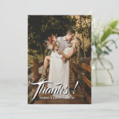 Moderne Klassik Wedding Danke Foto Champagne Gold (Stehend Vorderseite)