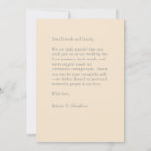 Moderne Klassik Wedding Danke Foto Champagne Gold (Rückseite)