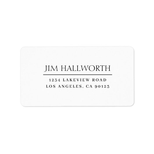 Moderne Klassik Weiß & Schwarz Adressaufkleber (Vorne)