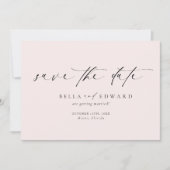 Moderne, klassisch rosa Hochzeit rettet das Datum Save The Date (Vorderseite)