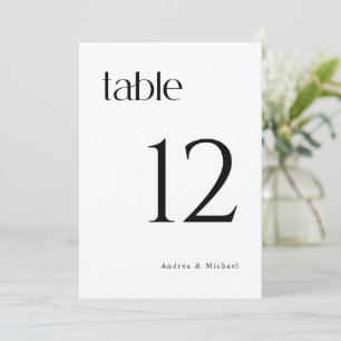 Moderne klassische 12x18 Wedding-Tischnummern Einladung