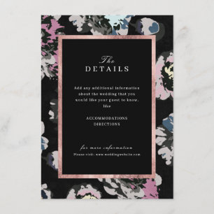 Moderne klassische abstrakte florale Hochzeitsdeta Begleitkarte
