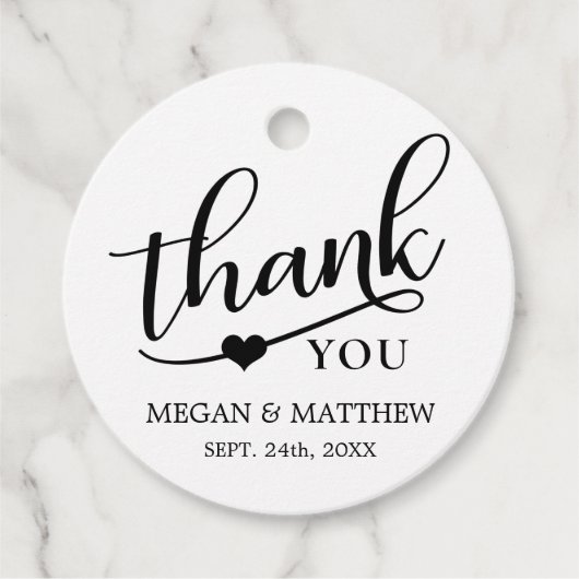 Moderne klassische Black & Kraft Hochzeit Vielen D Geschenkanhänger (Vorderseite)