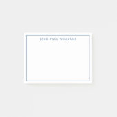 Moderne, klassische, blaue, formale, dünne Grenzli Post-it Klebezettel (Vorderseite)