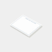 Moderne, klassische, blaue, formale, dünne Grenzli Post-it Klebezettel (angewinkelt)