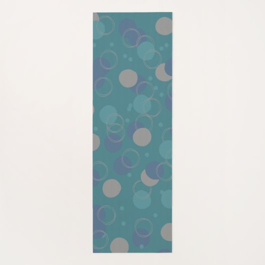 Moderne klassische blaue Kreise Muster Vorname Yogamatte (Rückseite)