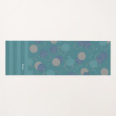 Moderne klassische blaue Kreise Muster Vorname Yogamatte (Vorderseite (Horizontal))