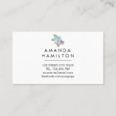 Moderne, klassische Blume und Blätter des BLAU-Was Visitenkarte (Rückseite)