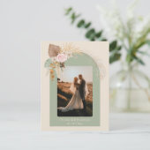 Moderne klassische Boho Rustikale Beige-Münzprägun Postkarte (Stehend Vorderseite)