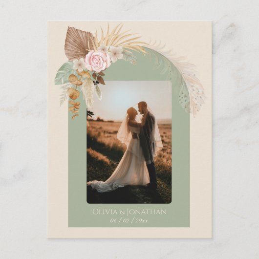 Moderne klassische Boho Rustikale Beige-Münzprägun Postkarte (Vorderseite)