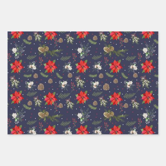 Moderne klassische botanische Vegetation Berry Wei Geschenkpapier Set (Vorderseite)