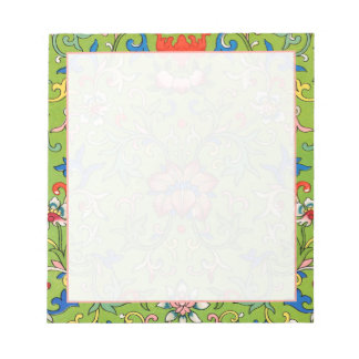 Moderne Klassische Chinoiserie Notizblock