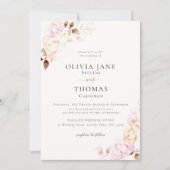 Moderne klassische Creme Fall Blumenzeremonie Einladung (Vorderseite)