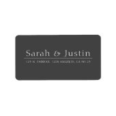 Moderne klassische dunkelgraue Hochzeitsstimmung, Adressaufkleber (Vorne)