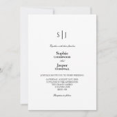 Moderne, klassische, einfache Monogramm in einer H Einladung (Vorderseite)