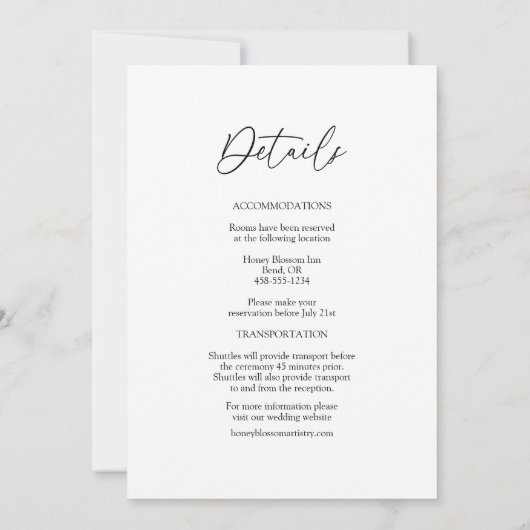 Moderne, klassische, einfache Monogramm in einer H Einladung (Rückseite)