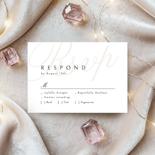 Moderne klassische Elegance Calligraphy Wedding RS RSVP Karte