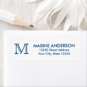 Moderne klassische Elegant Navy Blue Monogram Init (Insitu)