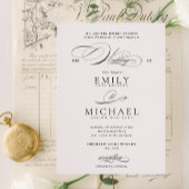 Moderne klassische, elegante Script-Hochzeit Einladung
