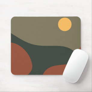 Moderne klassische Farben Abstrakter Vollmond rauc Mousepad