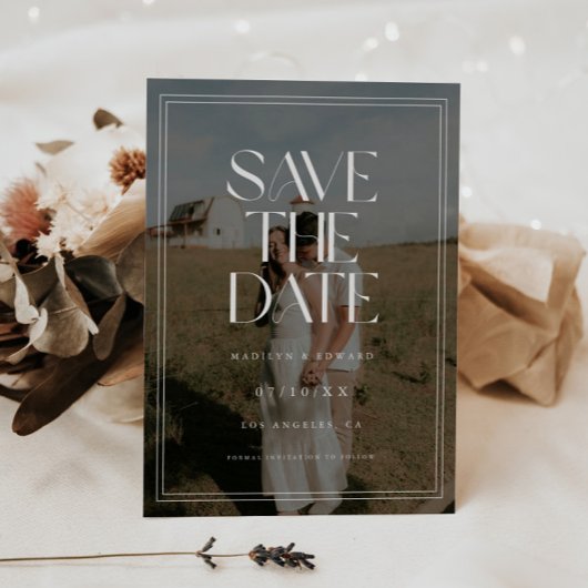 Moderne klassische, fette typografische Hochzeitsf Save The Date