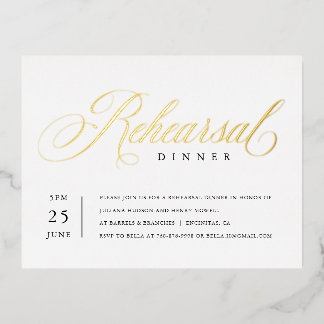 Moderne klassische Foil Probe Dinner Einladung Bei