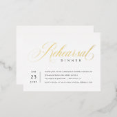 Moderne klassische Foil Probe Dinner Einladung Bei (Vorderseite/Rückseite)