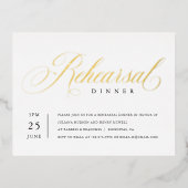 Moderne klassische Foil Probe Dinner Einladung Bei (Vorderseite)