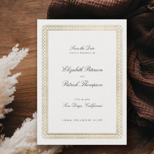 Moderne Klassische Formale Goldene Lys Elfenbein-H Save The Date