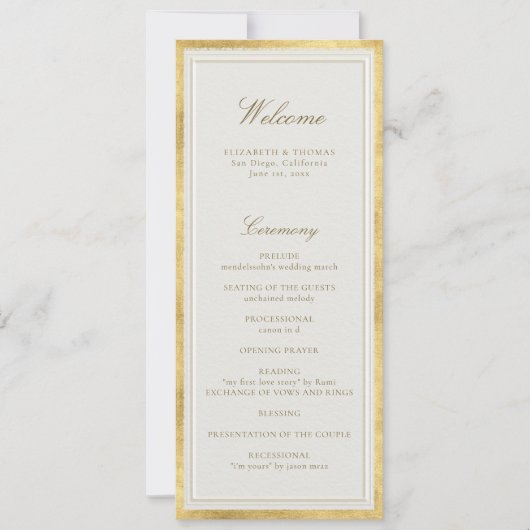 Moderne klassische formelle Hochzeitsmappe in Ecru (Vorderseite)