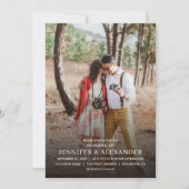 Moderne klassische Foto-Hochzeit Einladung (Vorderseite)