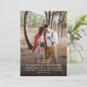 Moderne klassische Foto-Hochzeit Einladung (Stehend Vorderseite)