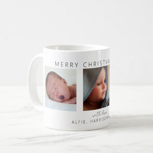 Moderne klassische FotoCollage Kaffeetasse (Vorderseite Links)