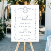 Moderne klassische französische Hochzeit Dusty Blu Poster