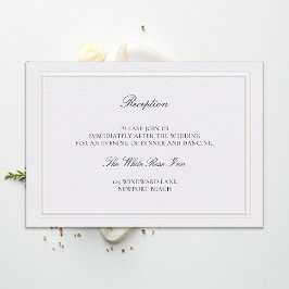 Moderne klassische gehobene Perlen-Hochzeitsempfan Begleitkarte