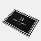 Moderne klassische Gingham Karo Fußmatte (Schrägansicht)