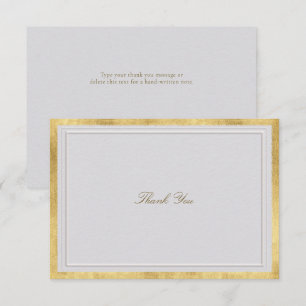Moderne klassische goldene elegante Hochzeit in El Dankeskarte