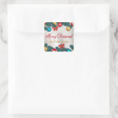 Moderne klassische goldgrüne Weihnachten Quadratischer Aufkleber (Tasche)