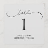 Moderne klassische Gray Wedding Tischnummer (Vorderseite)