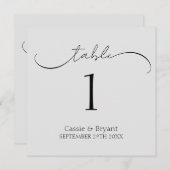 Moderne klassische Gray Wedding Tischnummer (Vorne/Hinten)