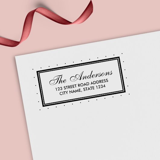 Moderne klassische Grenzflächenadresse Polka Dot Permastempel