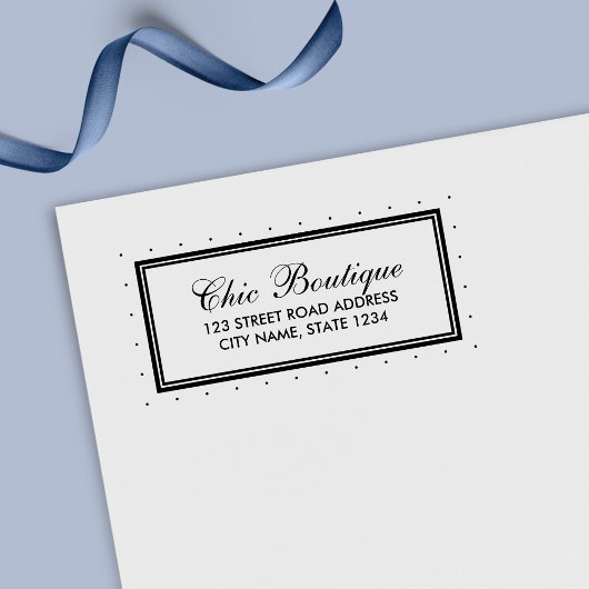 Moderne klassische Grenzpolka Dot Geschäftsadresse Permastempel