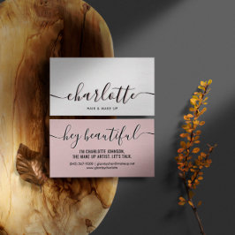 Moderne, klassische, hellrosa Kalligraphie-Schrift Visitenkarte