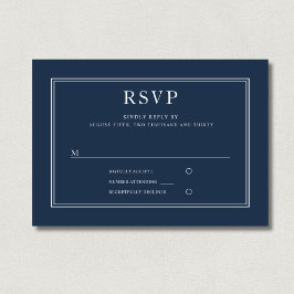 Moderne klassische Hochzeit der Marine RSVP Karte
