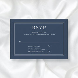 Moderne klassische Hochzeit der Marine RSVP Karte