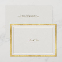Moderne klassische Hochzeit mit falschem Gold und Dankeskarte