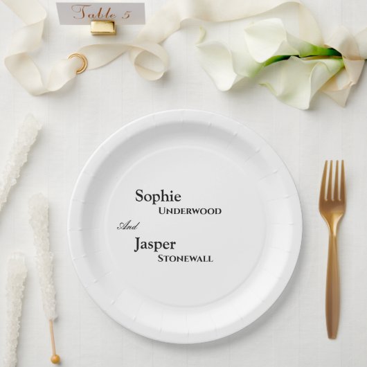 Moderne klassische Hochzeit Pappteller (Hochzeit)