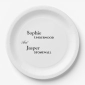 Moderne klassische Hochzeit Pappteller (Vorderseite)