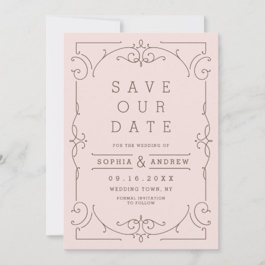 Moderne klassische Hochzeit retten das Datum Save The Date (Vorderseite)